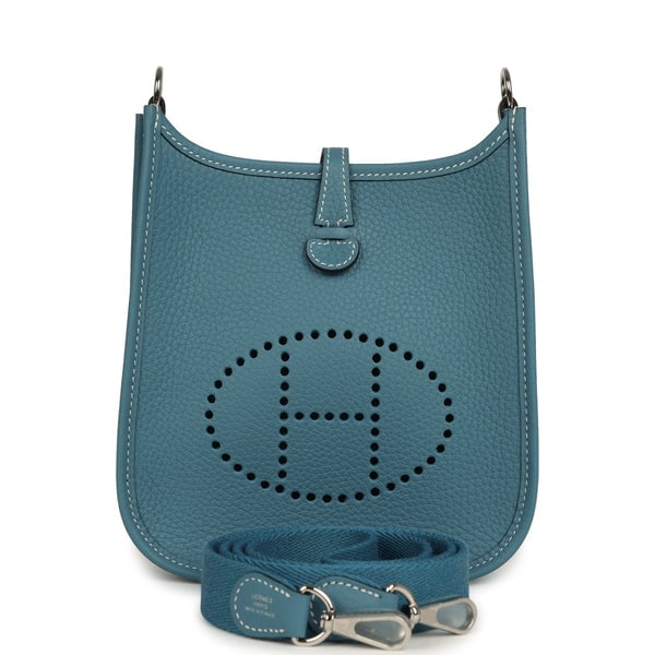 Hermes Hermes Evelyne TPM Blue Jean Clemence Palladium Hardware