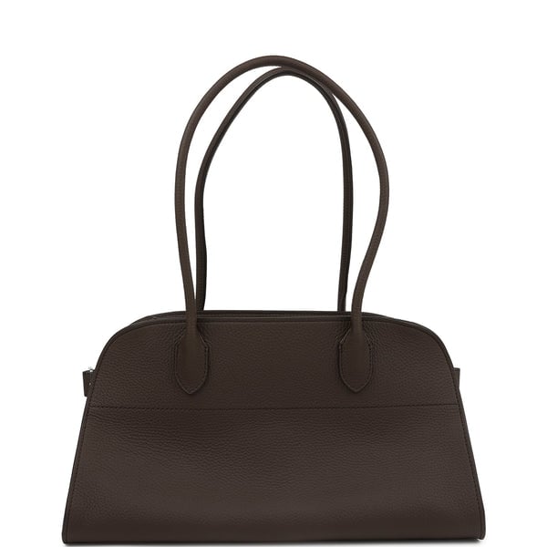 The Row The Row Margaux Shoulder 12 Deep Brown Calfskin Silver Hardware