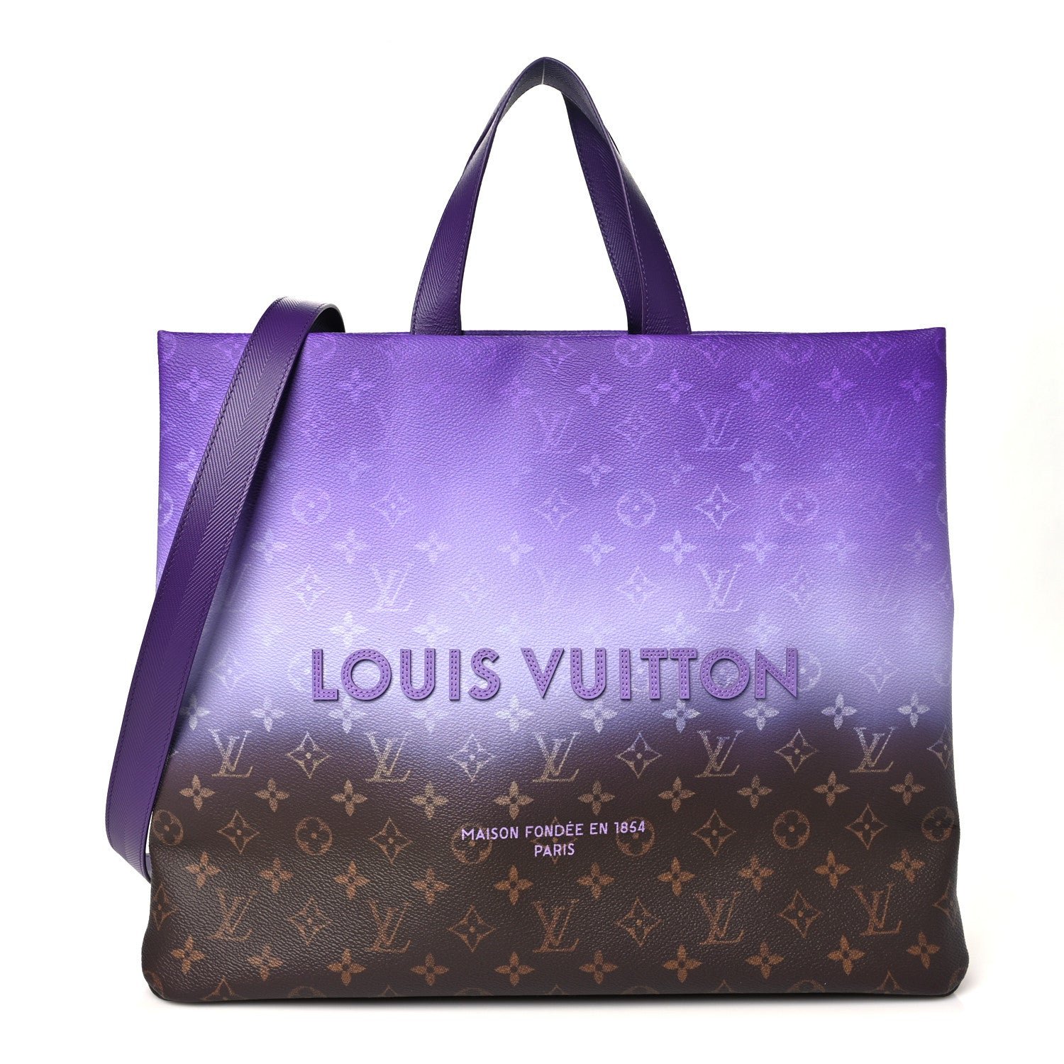 Louis Vuitton Monogram Pigment Shopper Tote MM  Purple