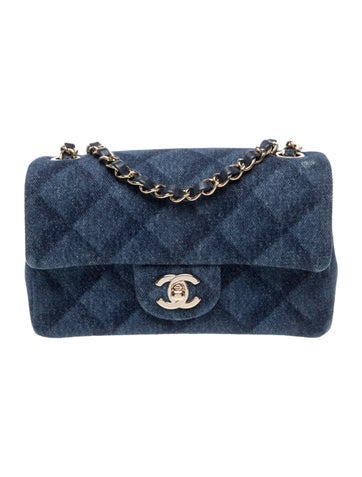 Denim Classic Rectangular Mini Flap Bag