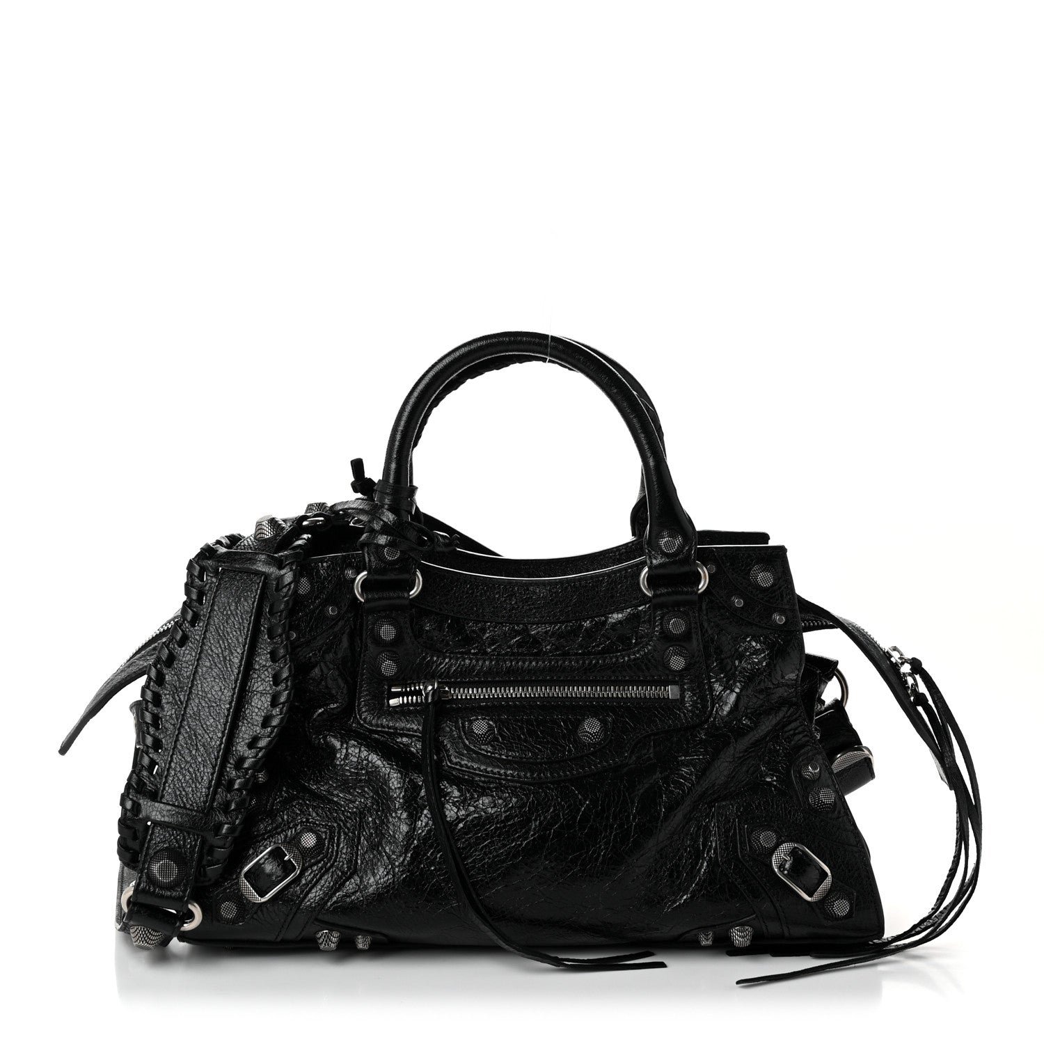 Balenciaga Agneau Arena Small Neo Cagole City Handbag Black