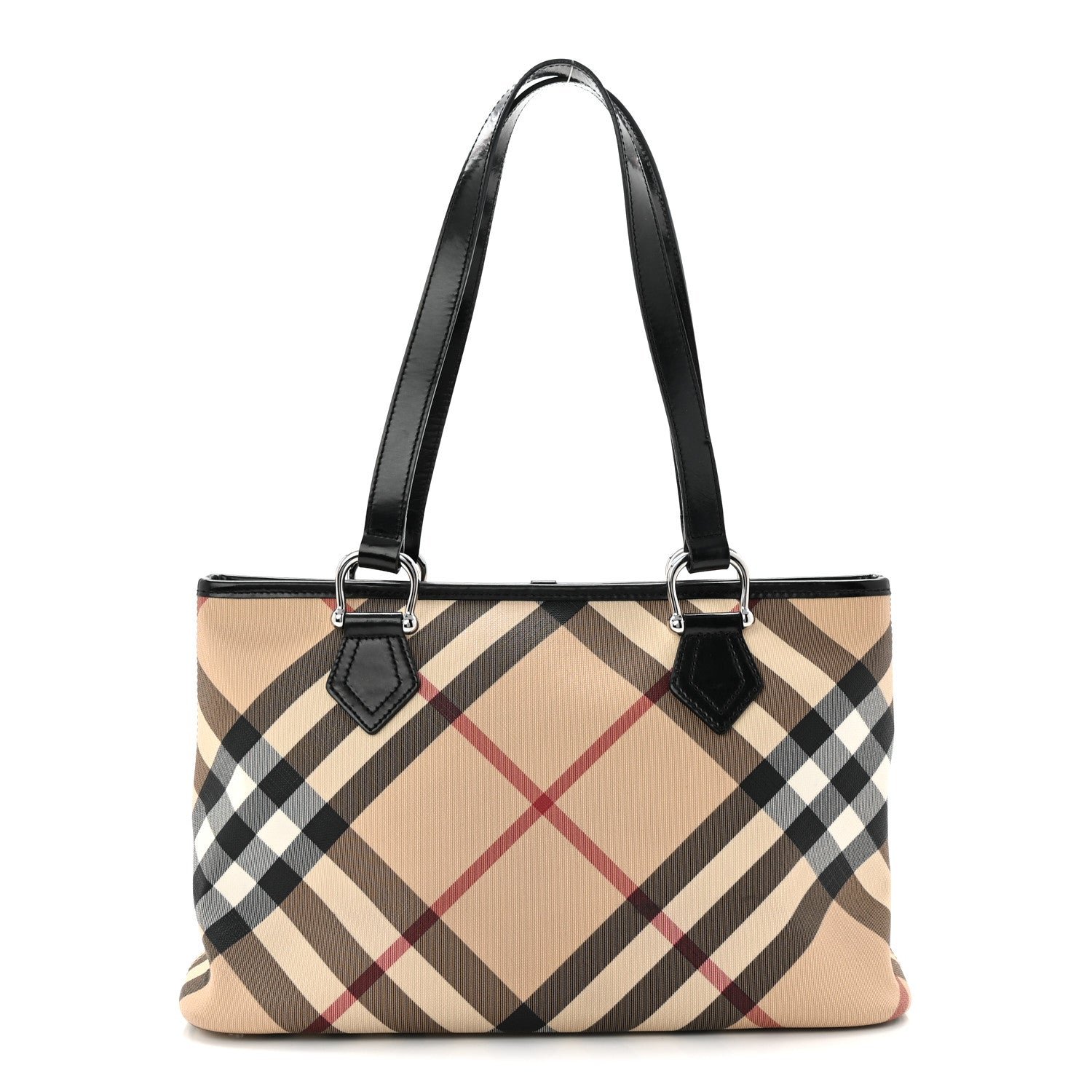 Burberry Supernova Check Small Nickie Tote Black