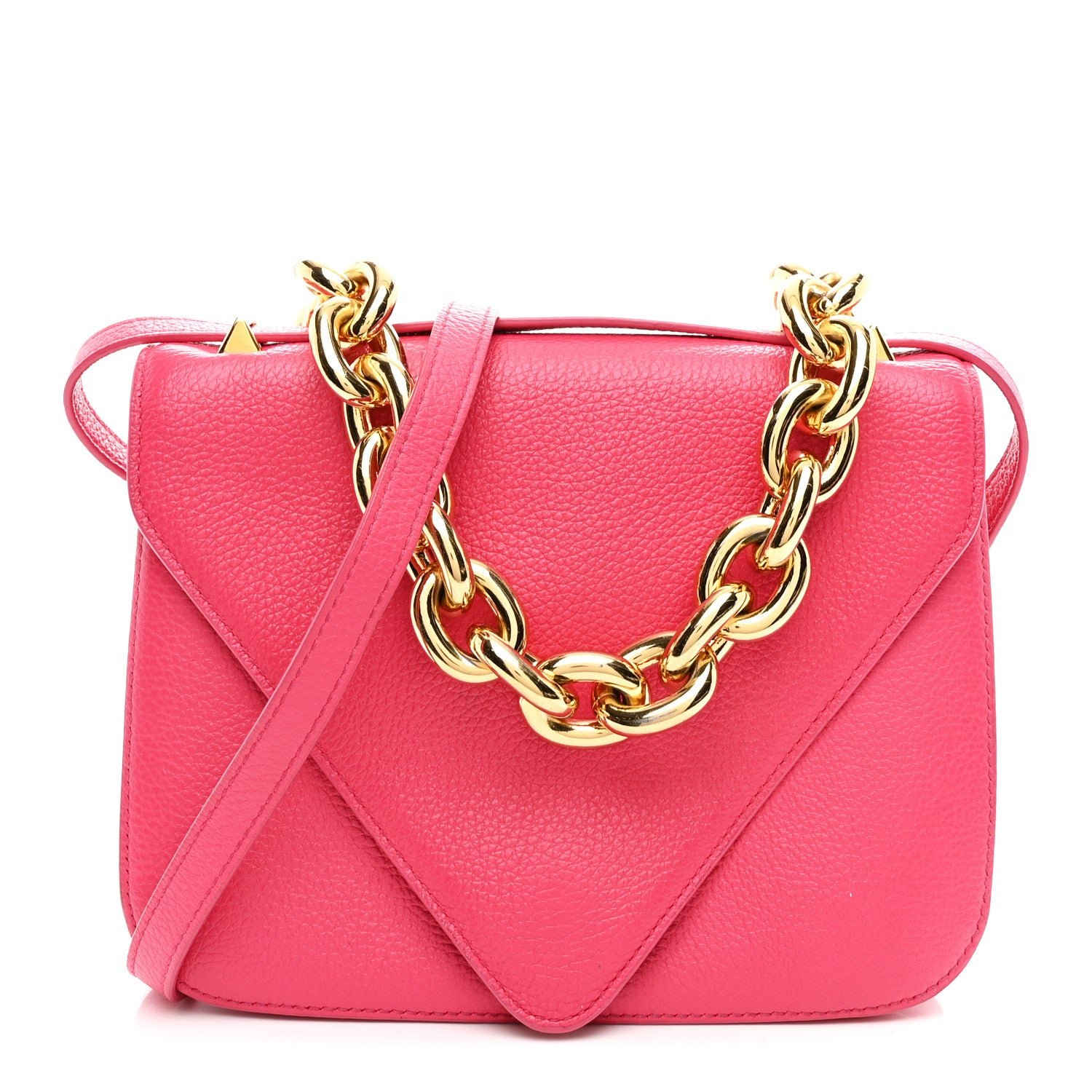 Bottega Veneta Calfskin Mount Envelope Bag Pink