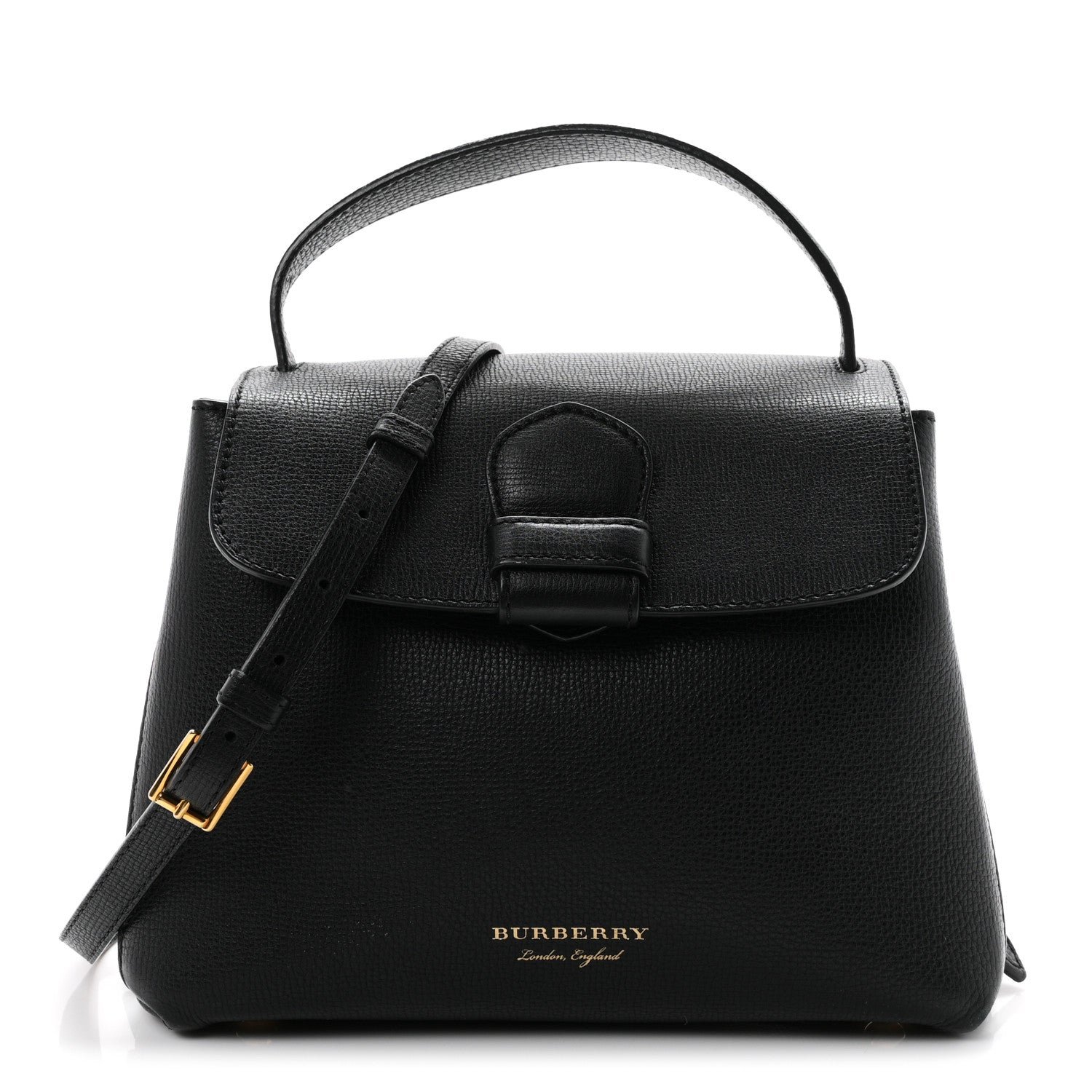Burberry Derby Calfskin House Check Small Camberley Black