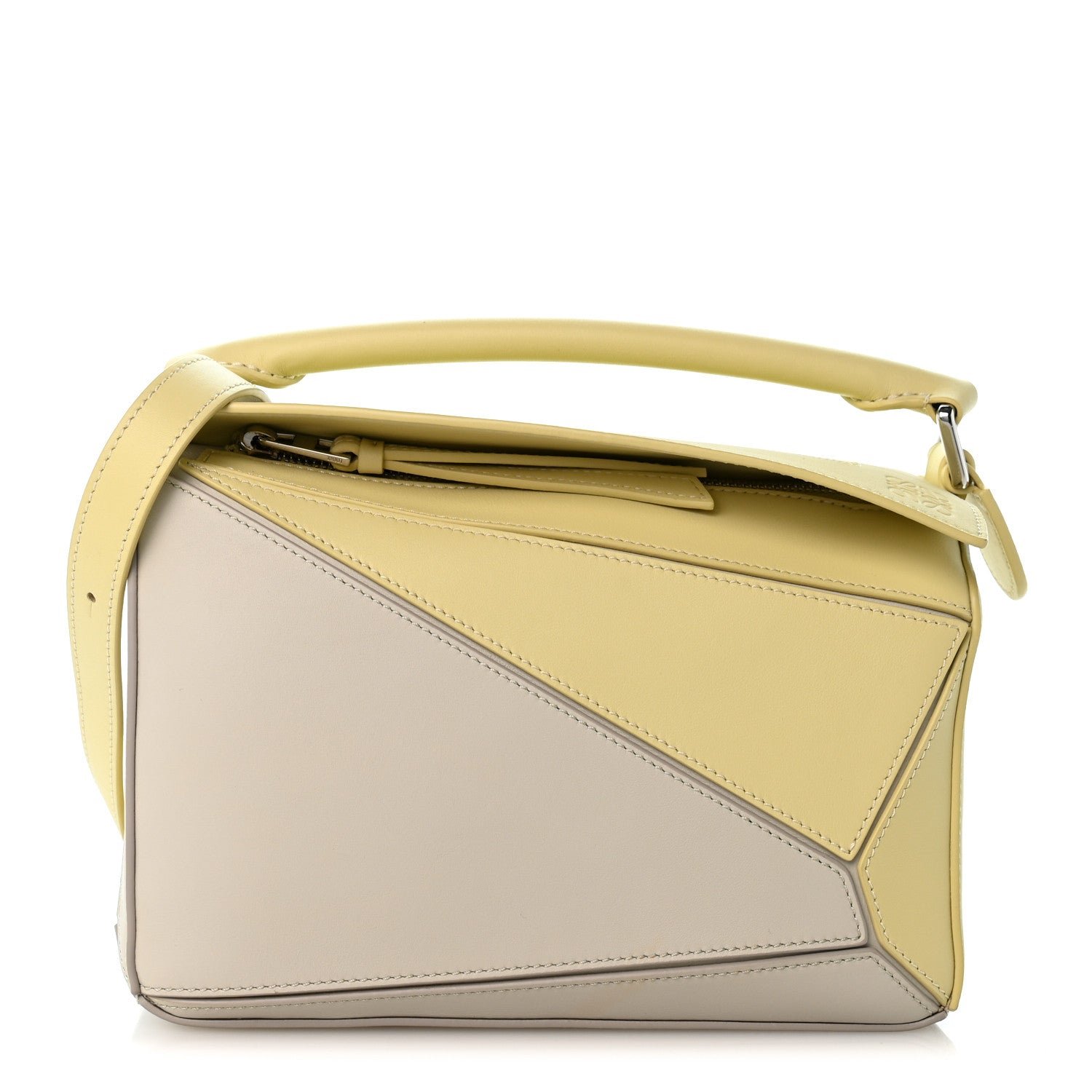 Loewe X ALBERS Nappa Calfskin Small Puzzle Bag Pale Grey Light Citrine