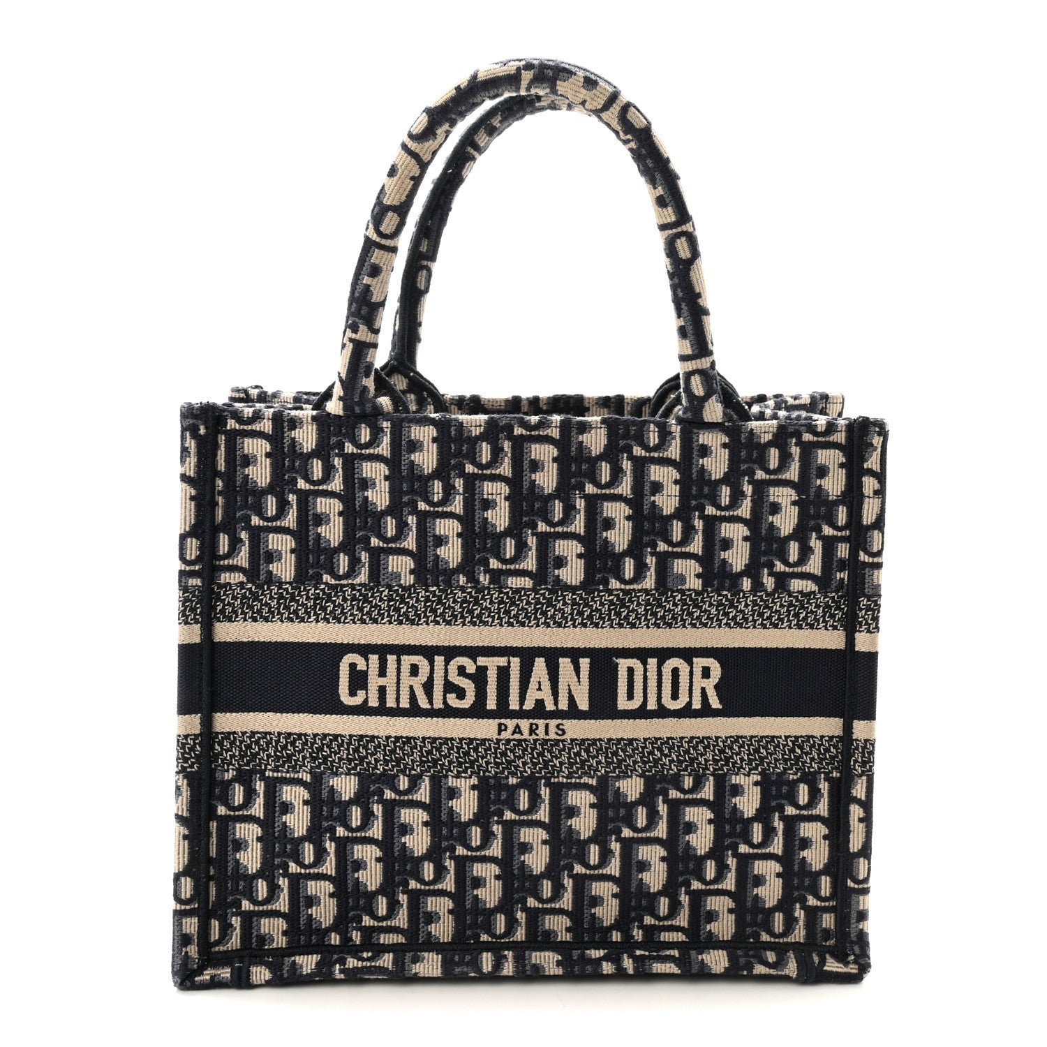 Christian Dior Oblique Small Book Tote Blue Multicolor