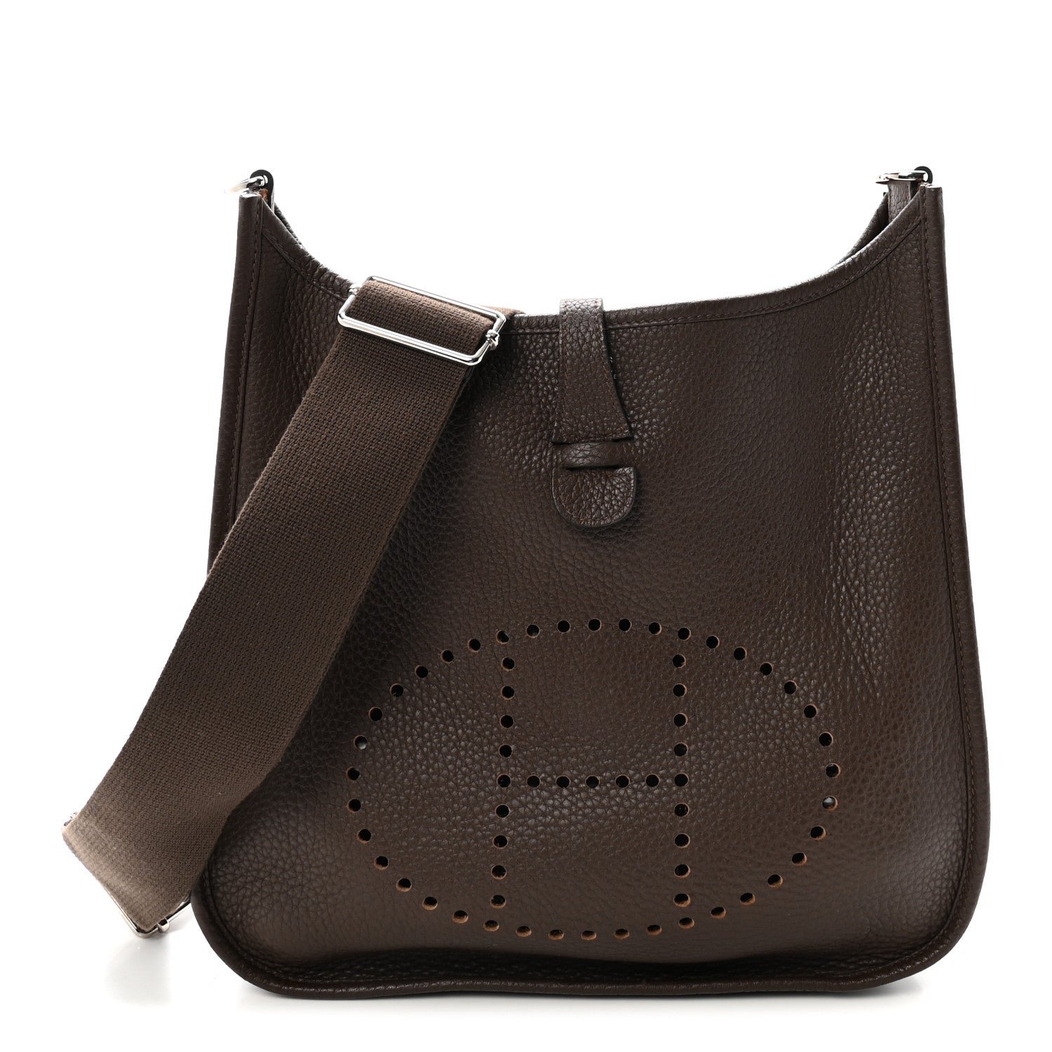Hermes Taurillon Clemence EVELYNE III PM Chocolate