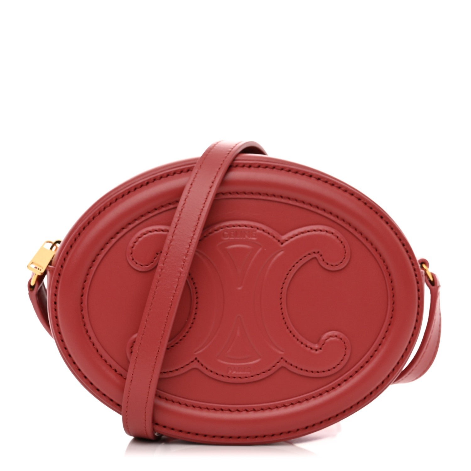Celine Smooth Calfskin Cuir Triomphe Oval Purse Crossbody Lipstick