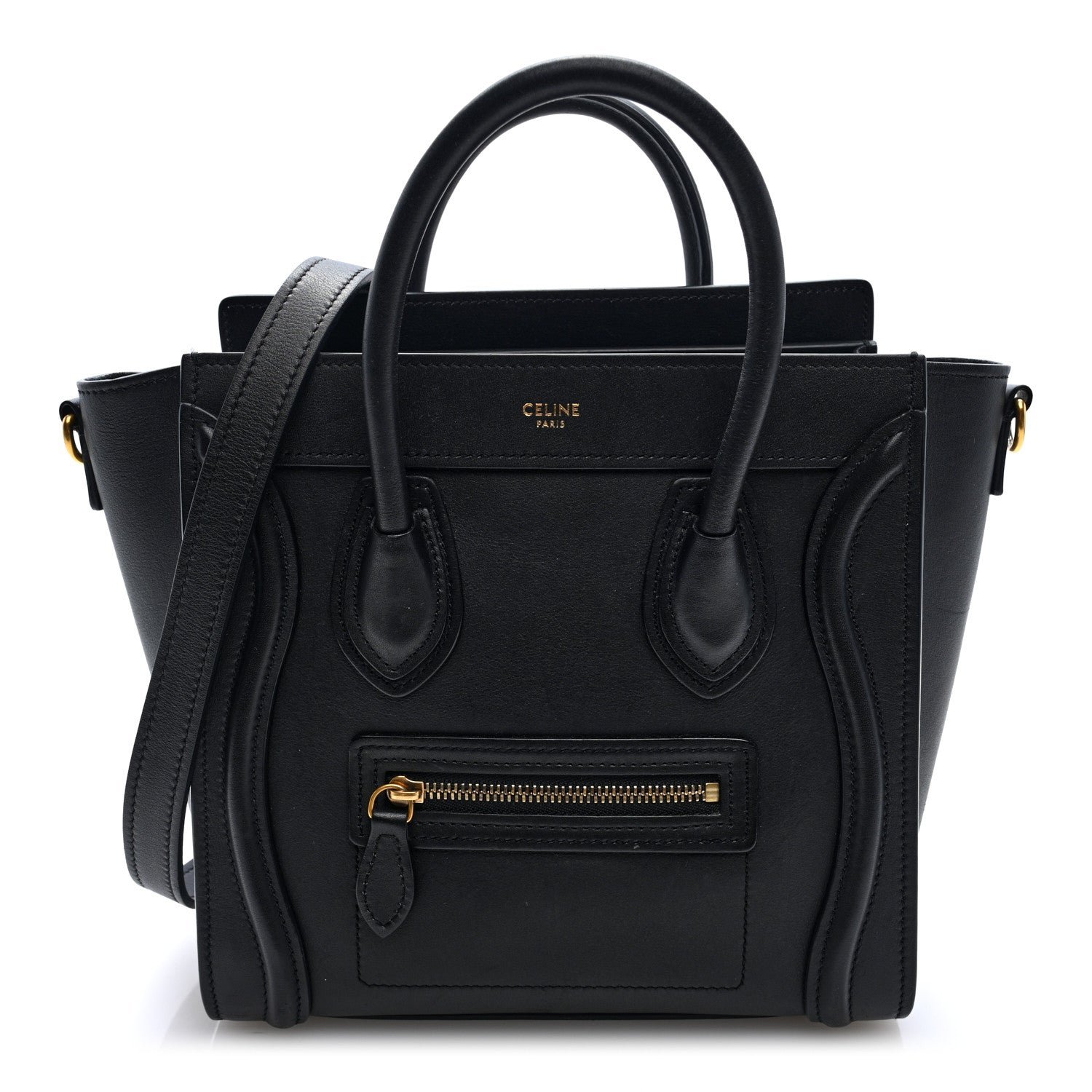 Celine Smooth Calfskin Nano Luggage Black
