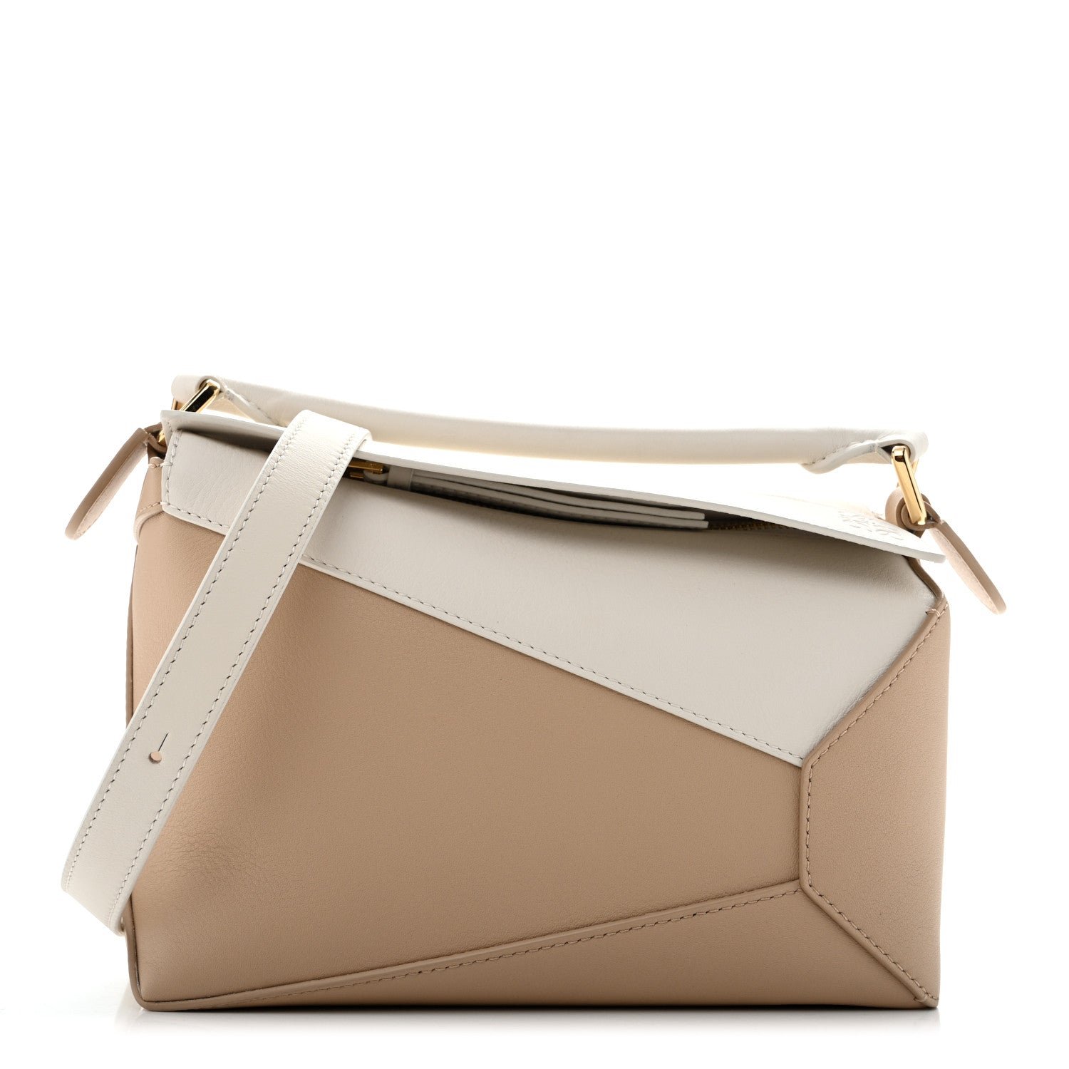 Loewe Classic Calfskin Small Puzzle Edge Bag Soft White Paper Craft