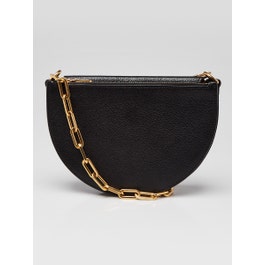 Burberry Black Leather Half Moon Chain Bag