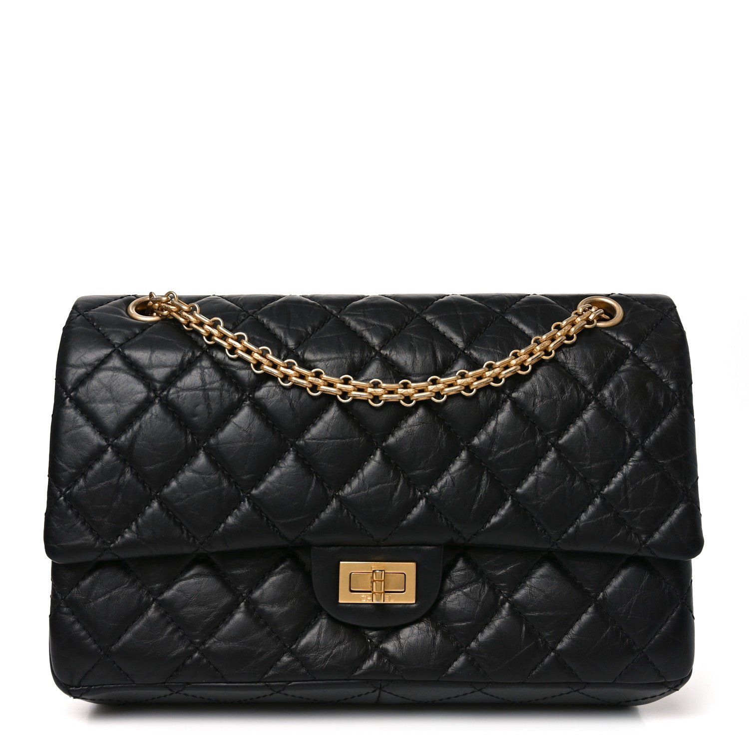 Chanel Aged Calfskin Quilted 2.55 Reissue 226 Flap Black