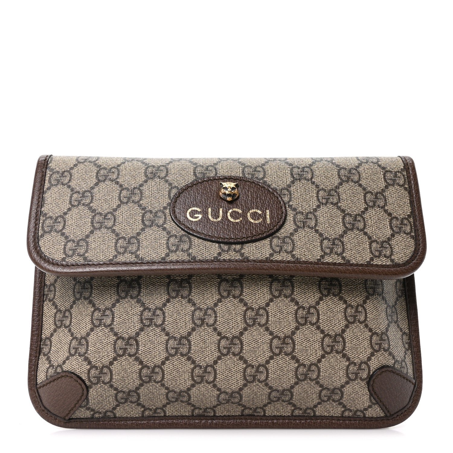 Gucci GG Supreme Monogram Neo Vintage Web Belt Bag Brown
