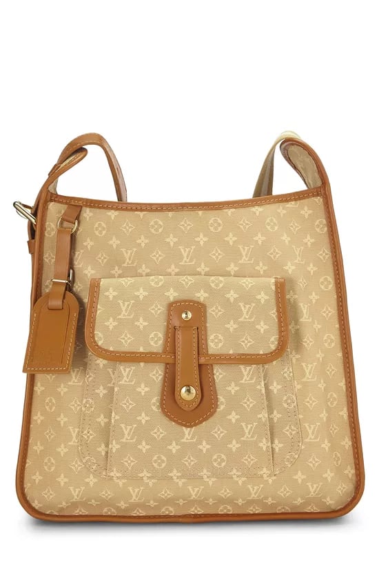 Beige Monogram Mini Lin Besace Mary Kate