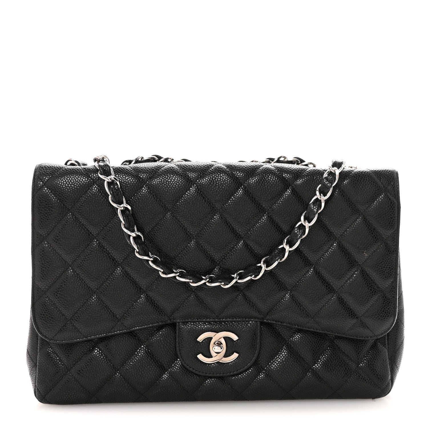 Chanel Caviar Quilted Jumbo Single Flap Black