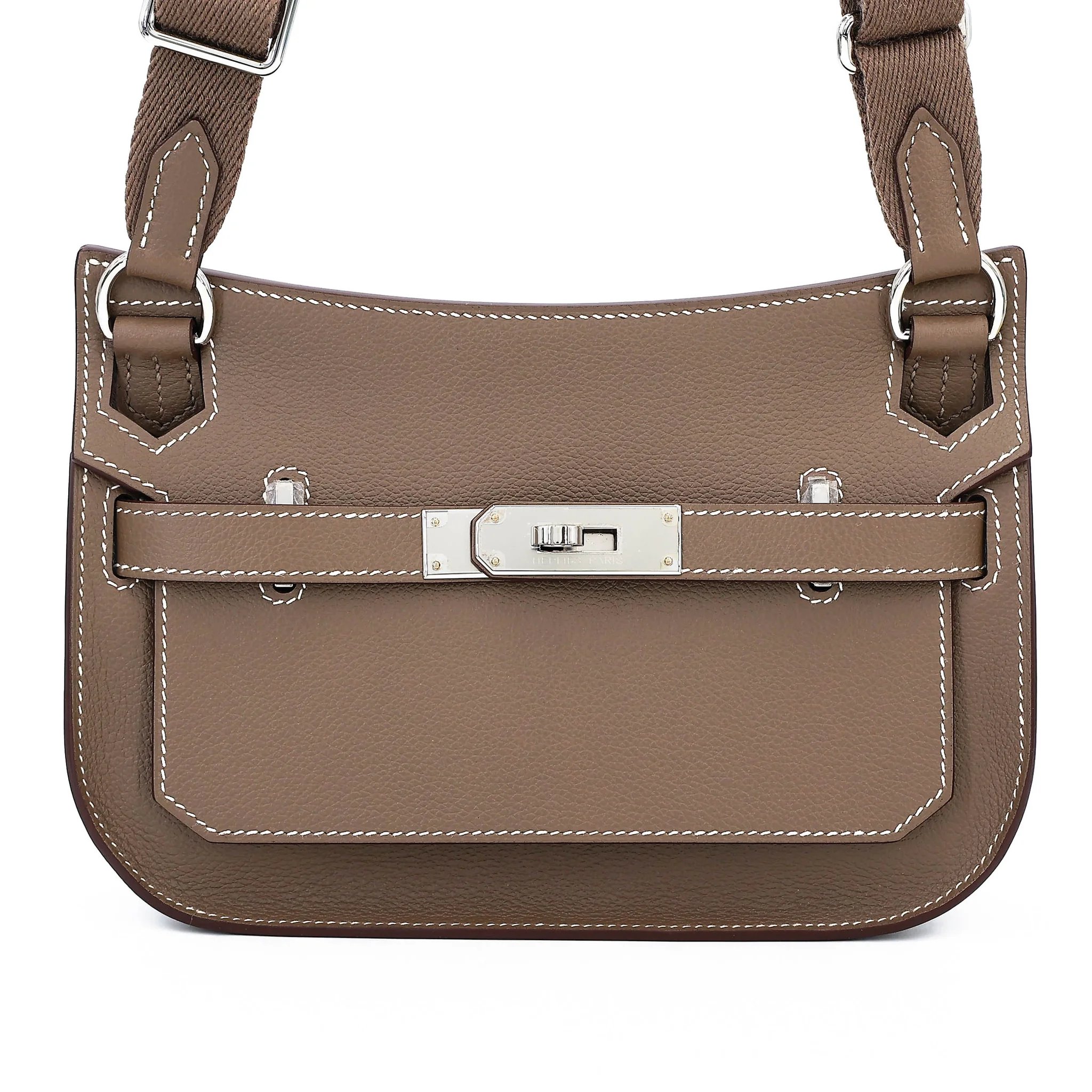 Excellent ( Rank SA ) HERMÈS Jypsiere Mini Etoupe (18) Evercolor Palladium hardware B (2023)