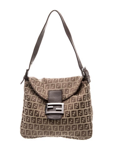 Fendi Zucchino FF Double Flap Baguette