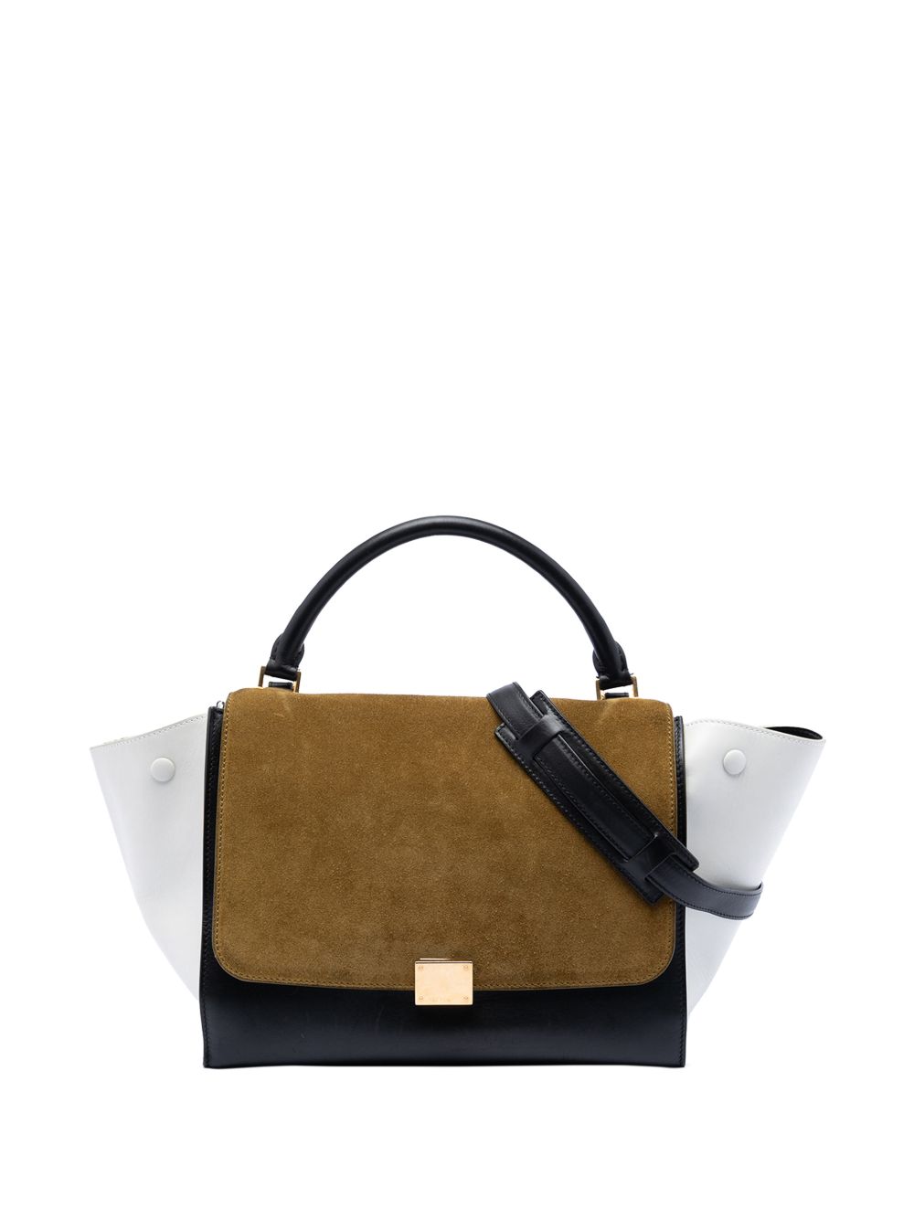 2011 Medium Tricolor Calfskin and Suede Trapeze satchel