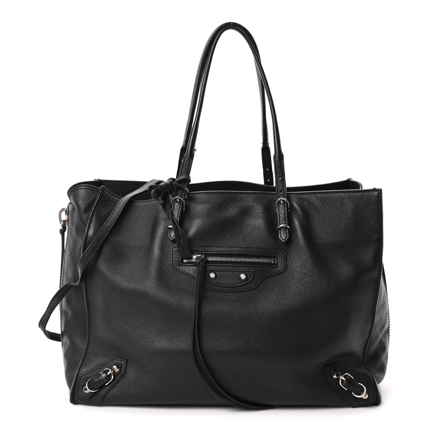 Balenciaga Balenciaga Veau Papier B4 Zip Around Tote Black