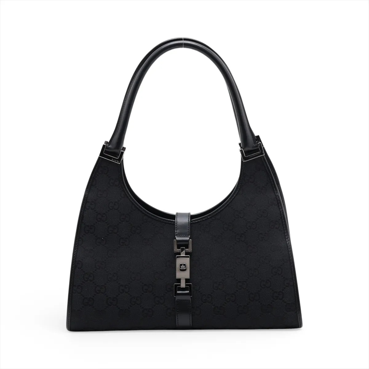 Gucci GG Canvas Jackie 01719 Canvas & Leather Shoulder bag Black