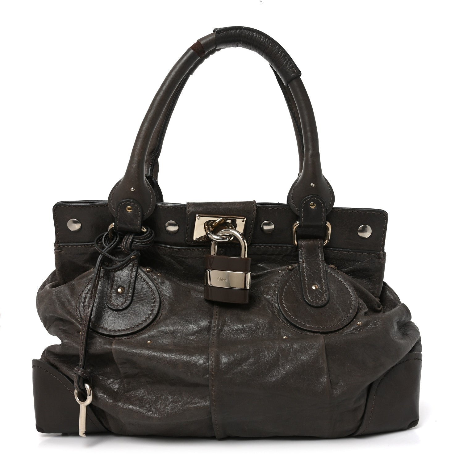 Chloe Calfskin Paddington Tote Grey
