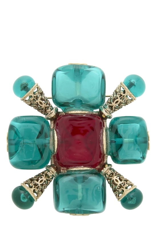 Green Gripoix Brooch