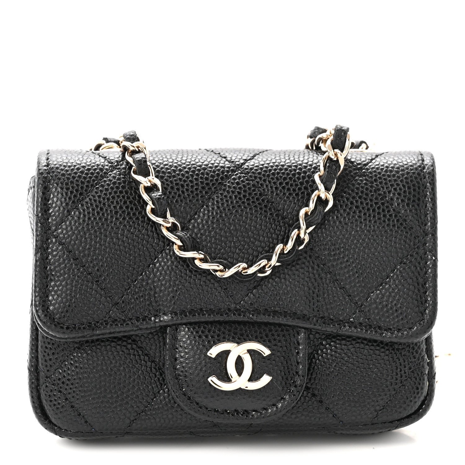 Chanel Caviar Quilted Mini Chain Belt Bag Black