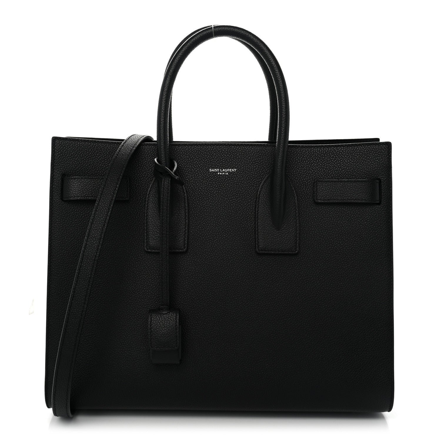 Saint Laurent Grained Calfskin Small Sac De Jour Black