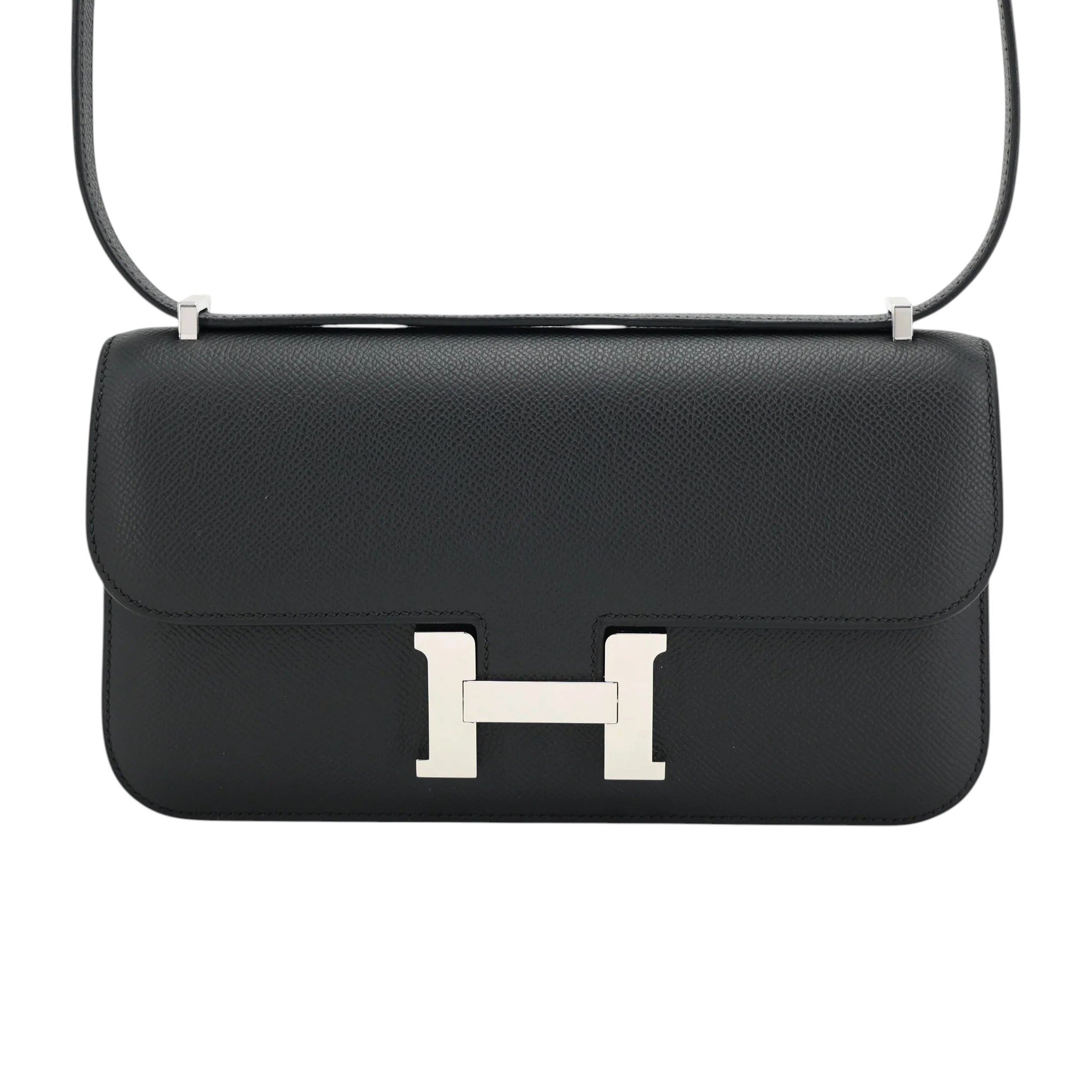 Excellent ( Rank SA ) HERMÈS Constance Elan Noir (89) Epsom Palladium hardware K (2025)