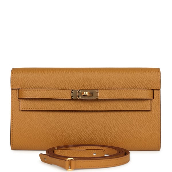 Hermes Hermes Kelly Wallet To Go Sesame Epsom Gold Hardware