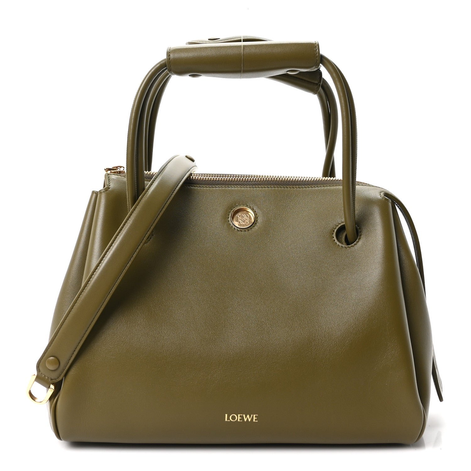 Loewe Supple Calfskin Medium Madrid Bag Olive