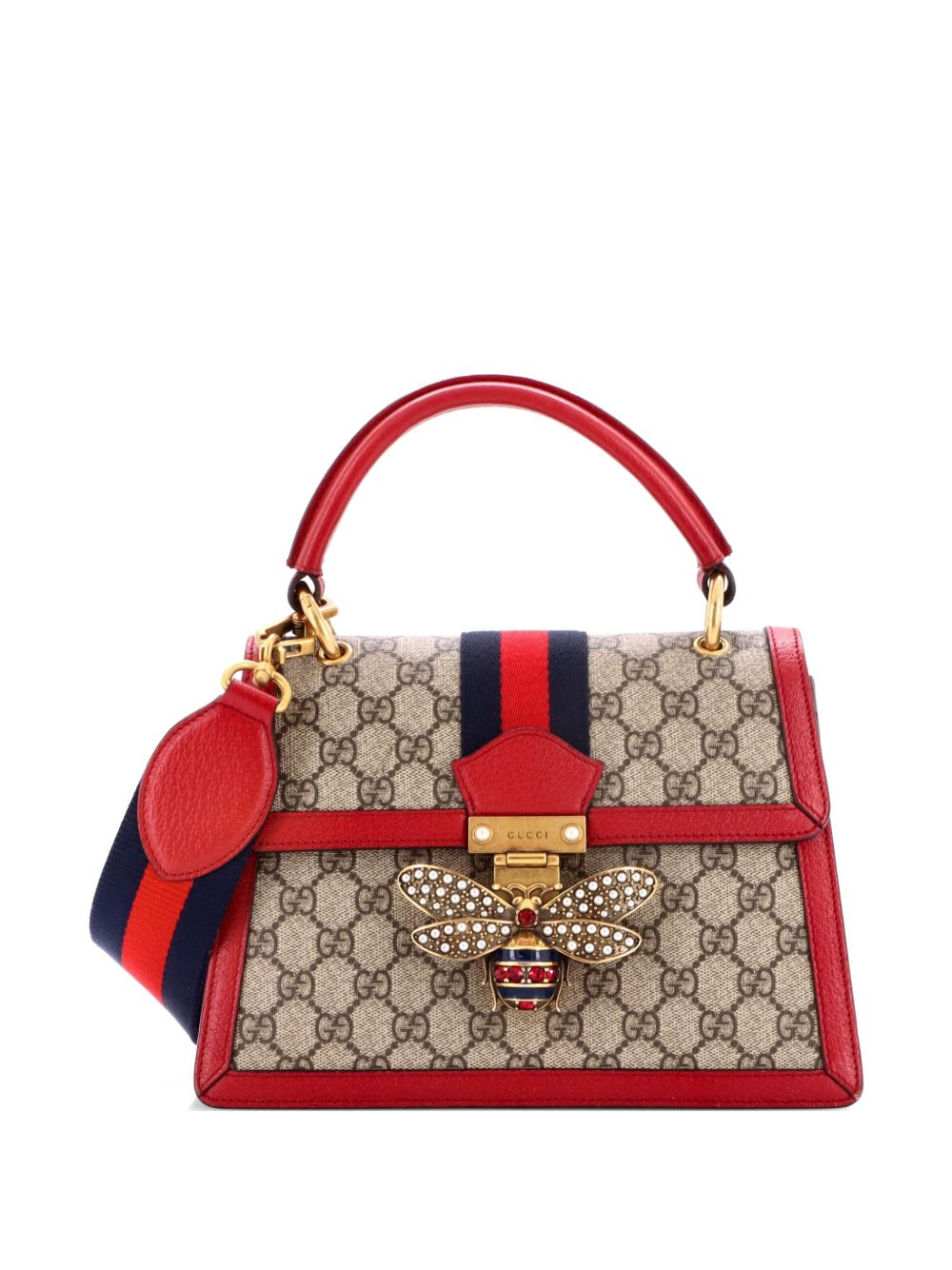 Queen Margaret Top Handle Bag GG Coated Canvas with Leather Small satchel