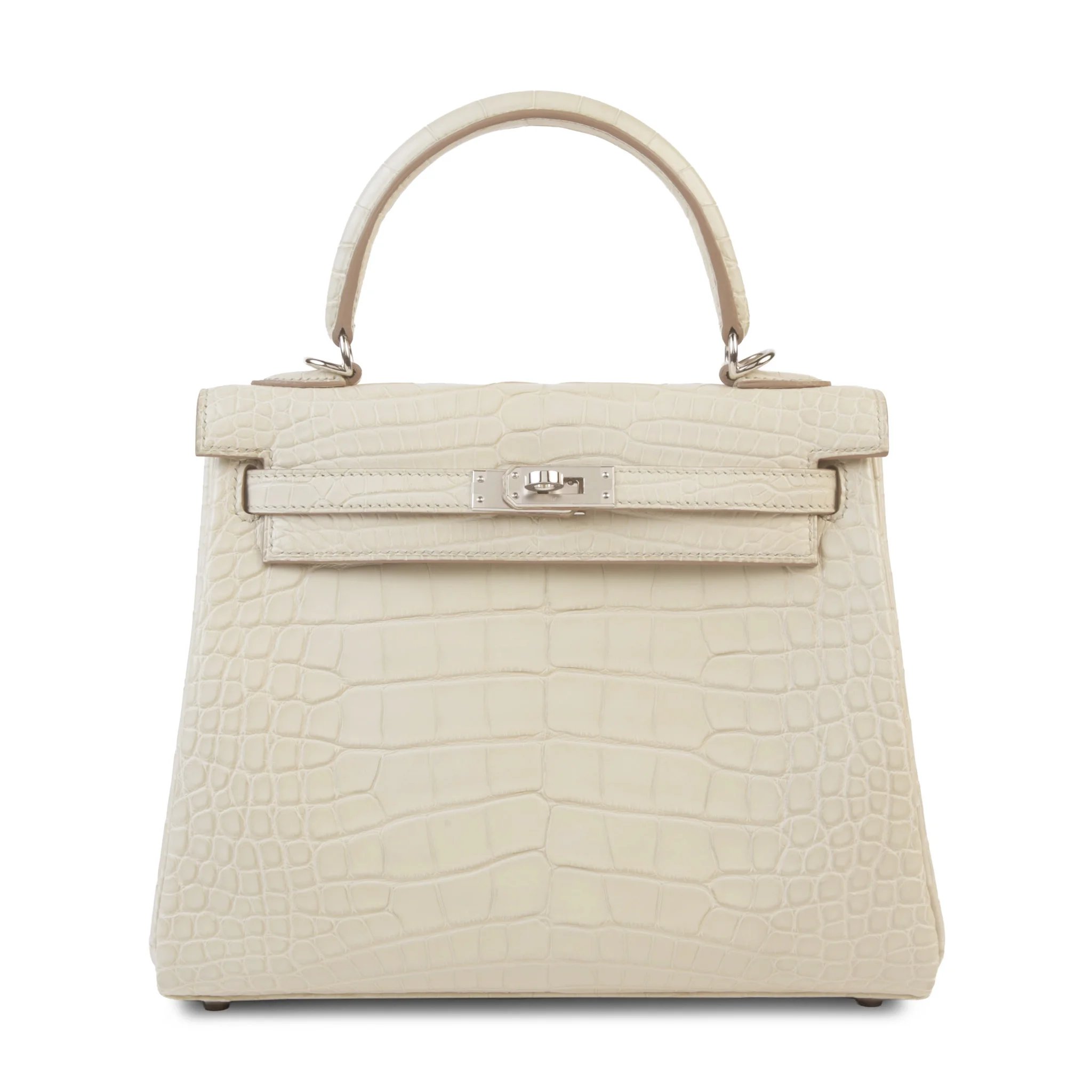 Hermes Kelly 25 Beton (8L) Matte Alligator Palladium hardware U (2022)