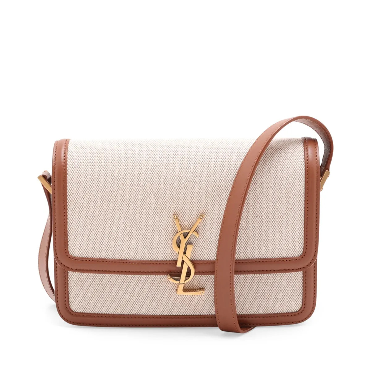 Saint Laurent Paris Solferino 634305 Canvas & Leather Shoulder bag Beige×Brown
