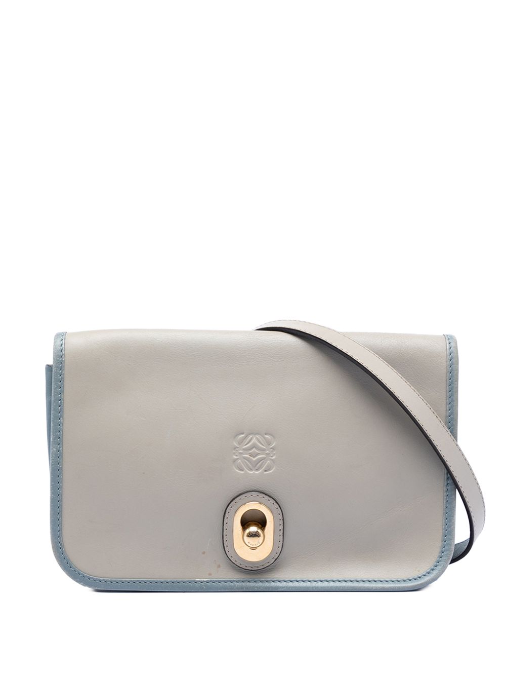 2014 Bicolor Leather Anagram Ines Flap crossbody bag