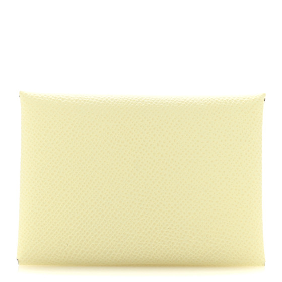 Hermes Epsom Calvi Duo Card Case Jaune Milton