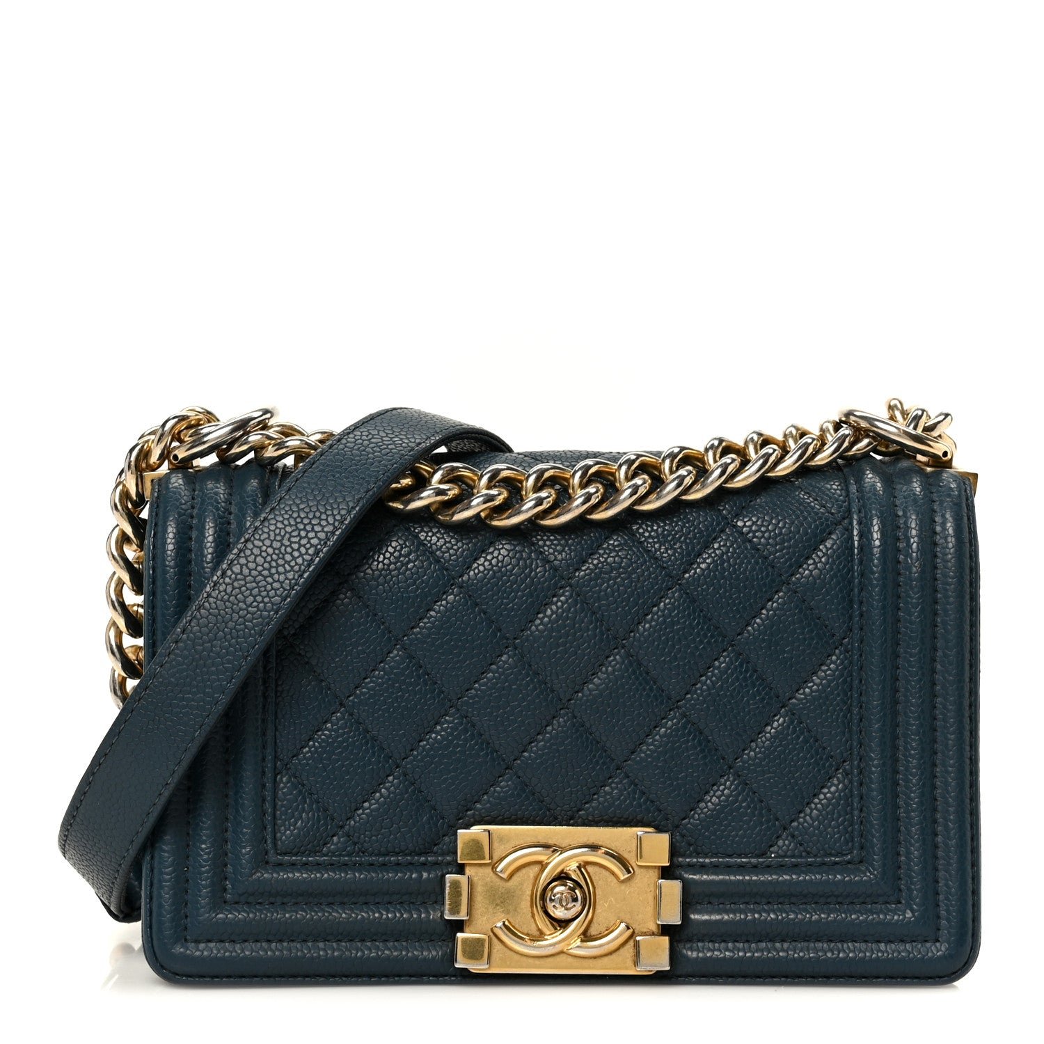 Chanel Caviar Quilted Small Boy Flap Blue