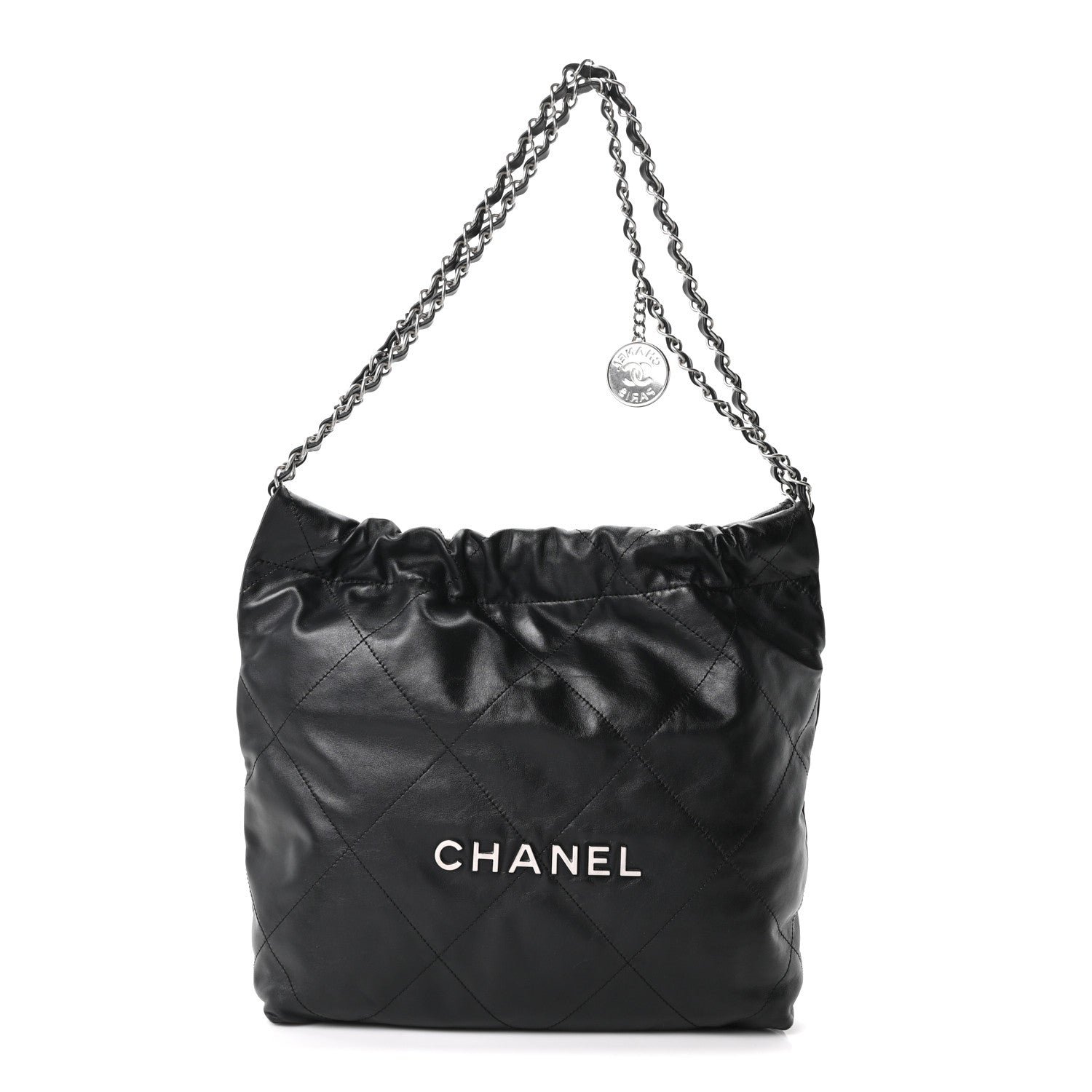Chanel Shiny Calfskin Quilted Small Chanel 22 Black