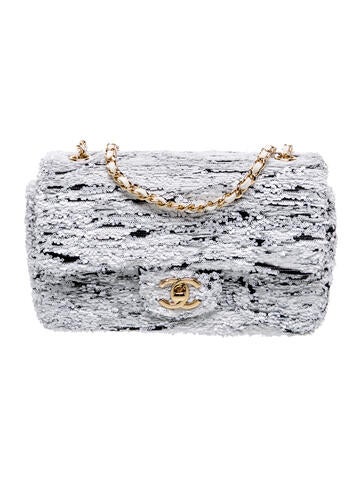 Rectangular Mini Sequin Single Flap Bag