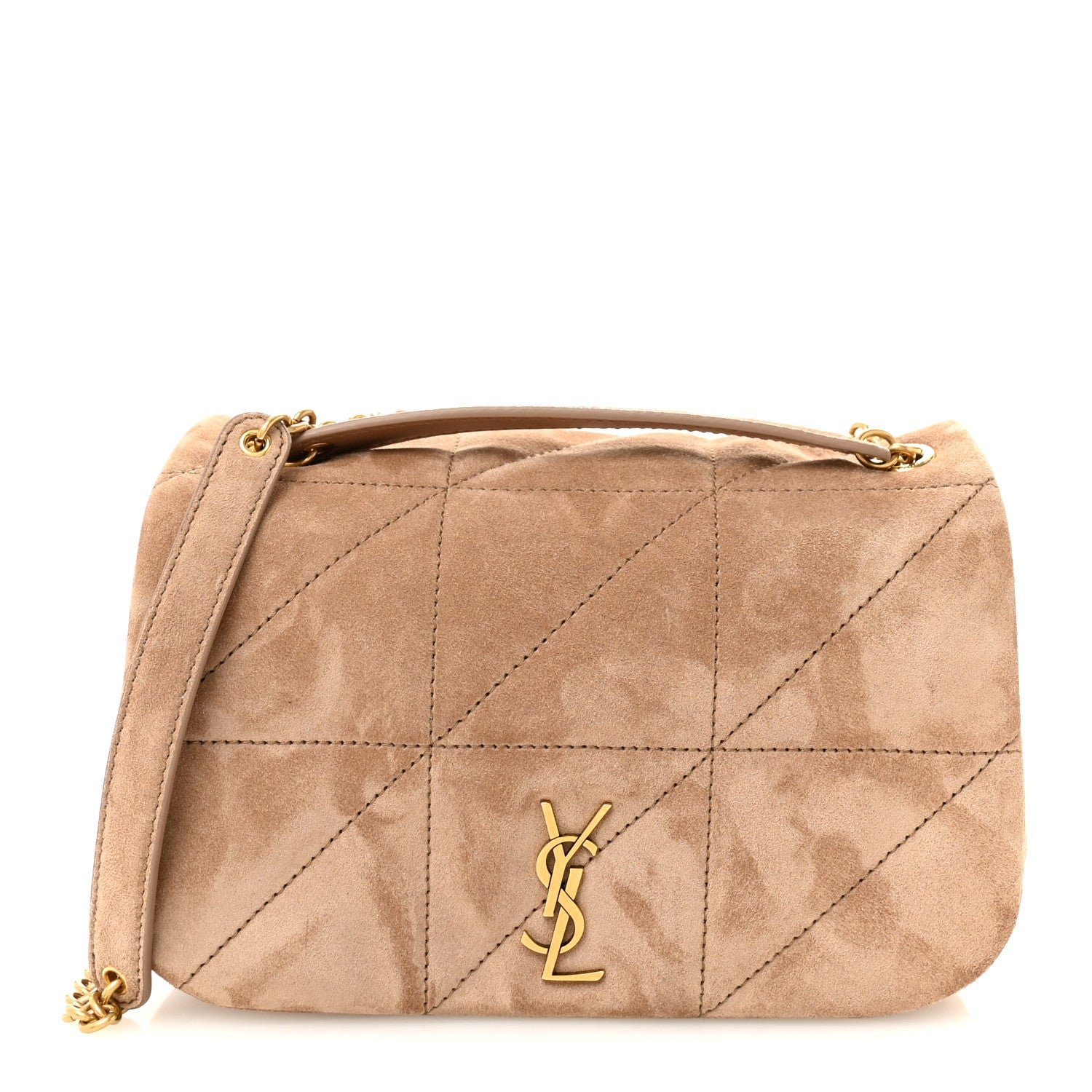 Saint Laurent Suede Matelasse Monogram Mini Jamie 4.3 Whisper Pink