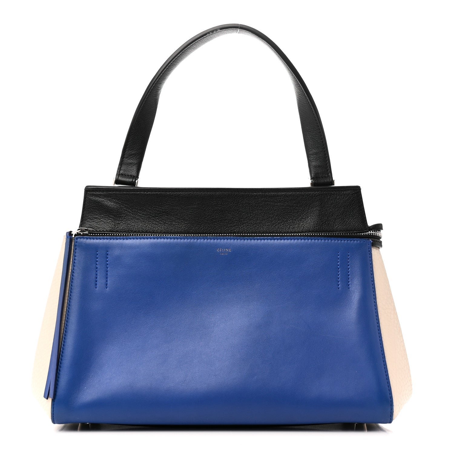 Celine Celine Calfskin Medium Tri-Color Edge Shoulder Bag Blue Multicolor