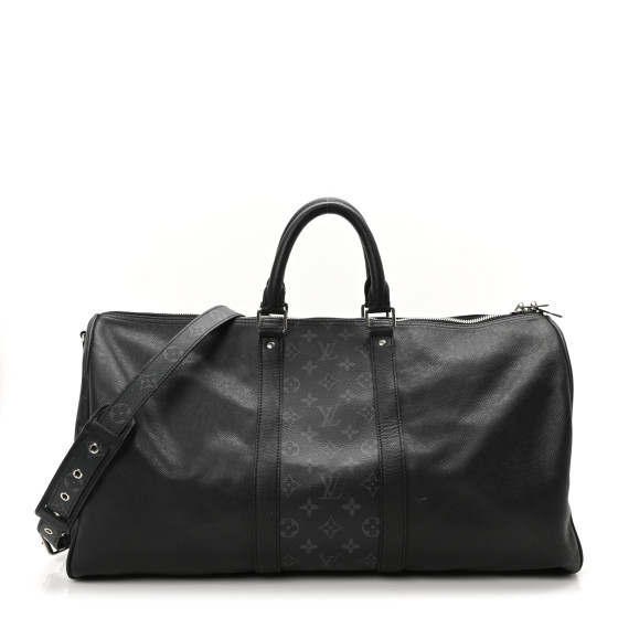 Louis Vuitton Taiga Monogram Eclipse Keepall Bandouliere 50 Black