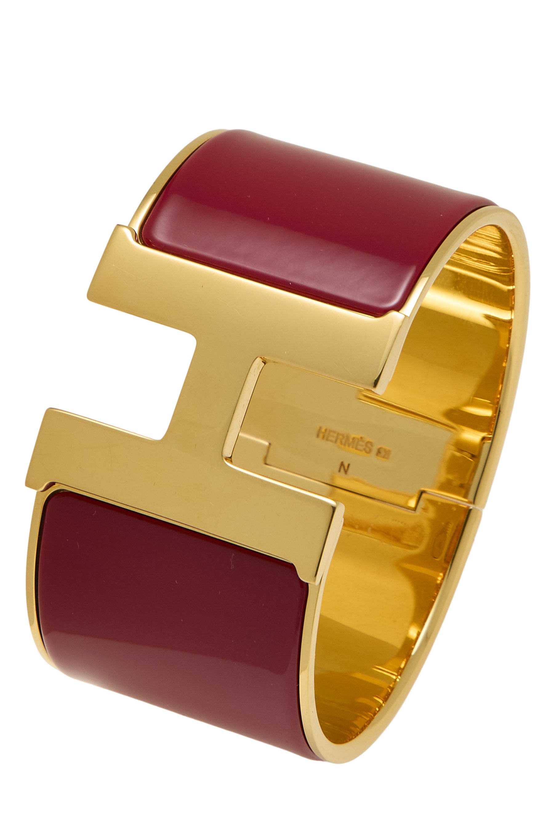 Red Enamel Gold Clic-Clac 'H' Extra Wide GM