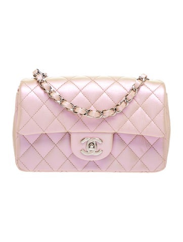 Classic Iridescent Rectangular Mini Flap Bag