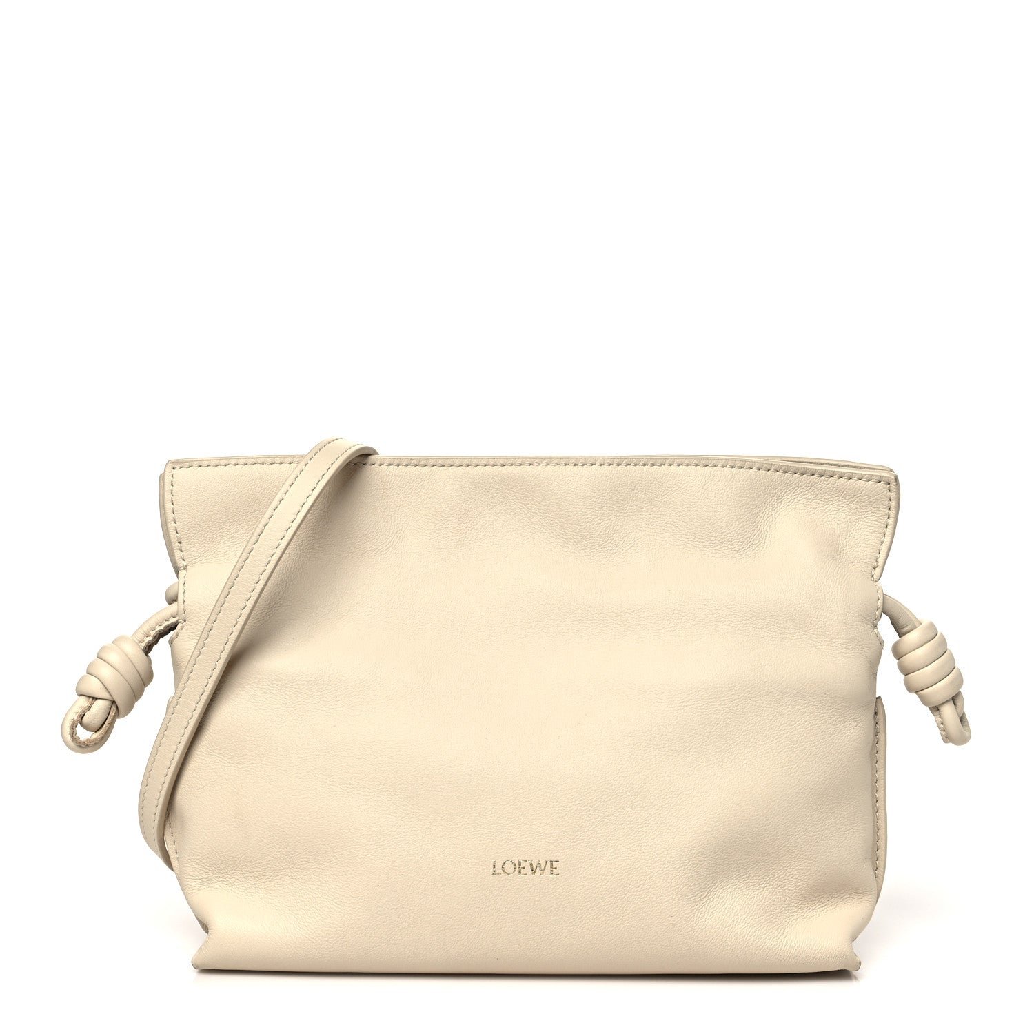 Loewe Calfskin Mini Flamenco Knot Clutch Angora