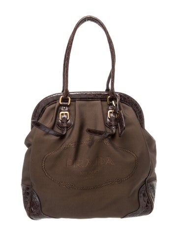 Prada Enameled Metal Triangle Shoulder Bag