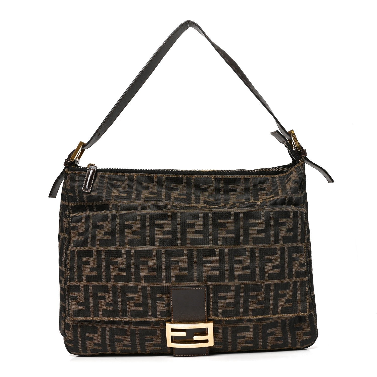 Fendi Zucca Zipped Baguette Tobacco