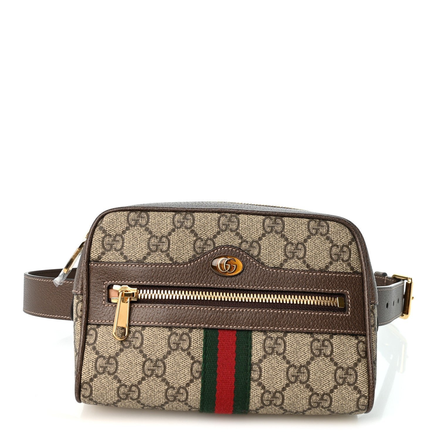 Gucci GG Supreme Monogram Web Small Ophidia Belt Bag 75 30 Dark Brown