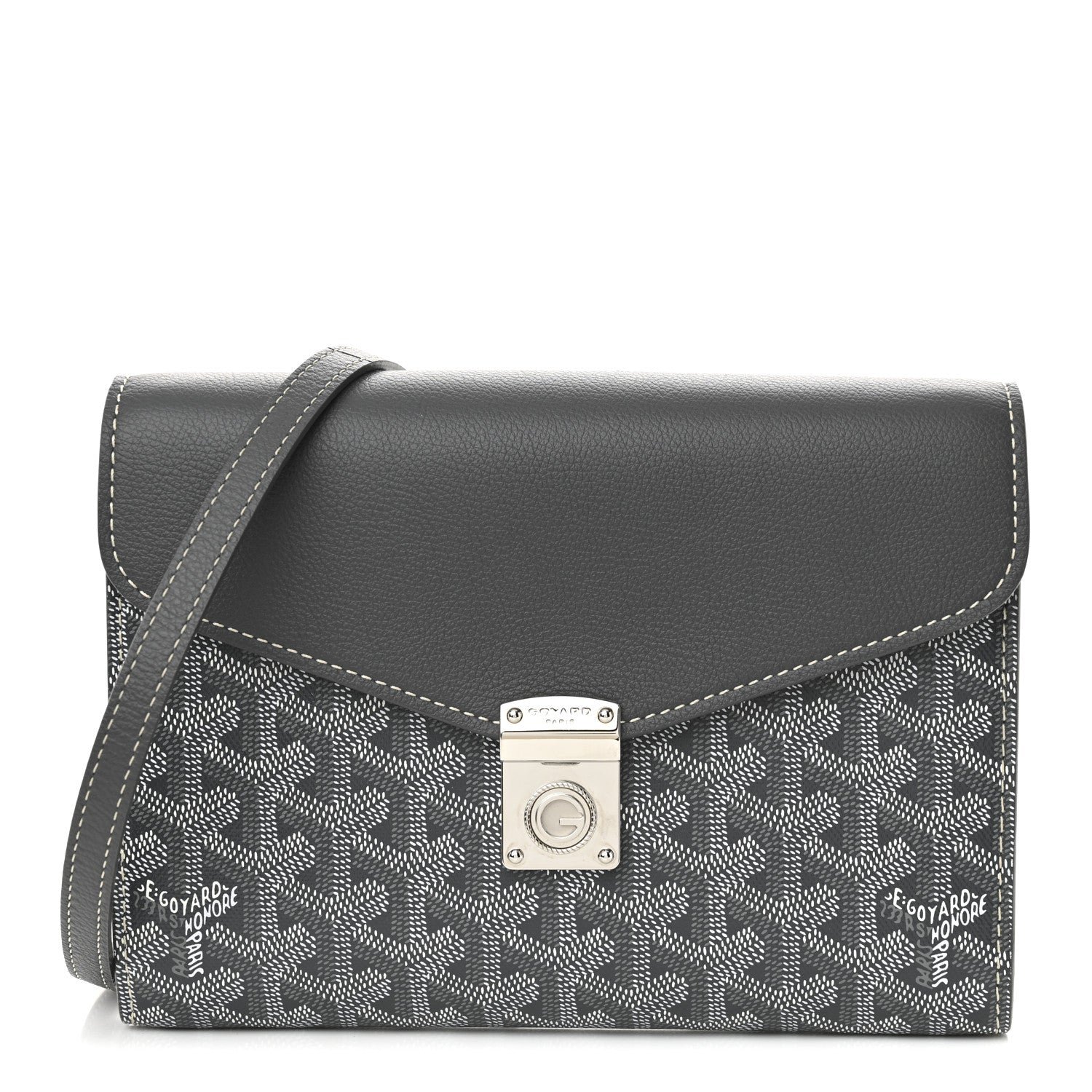 Goyard Goyardine Calfskin Chypre Wallet Pouch Grey