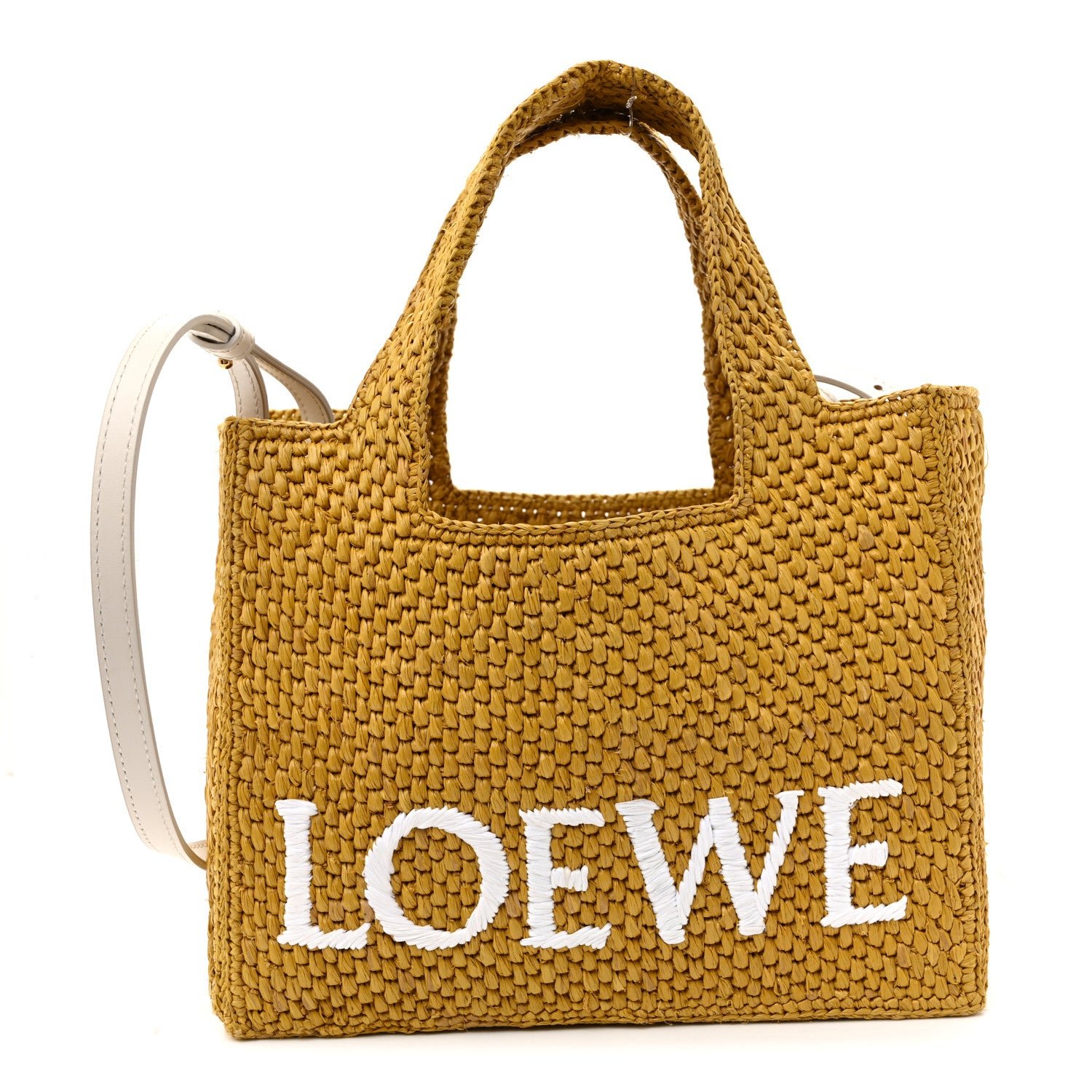 Loewe X PAULA'S IBIZA Raffia Font Tote Ochre
